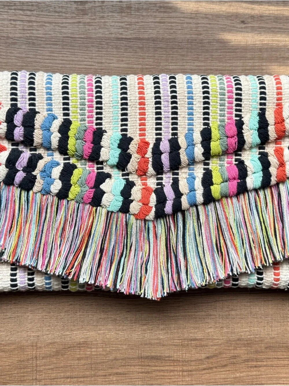 🧸 Stella & Dot | NWOT • RARE Taj Rainbow Macrame Clutch